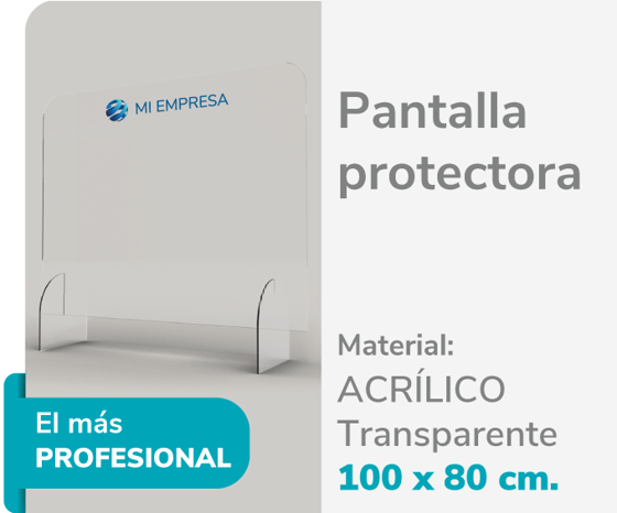 Foto de Pantalla Protectora Acrílico 3mm 100x80 | Impresión de logo