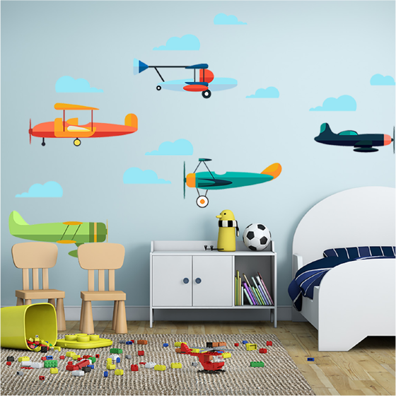 Foto de Vinil decorativo infantil | Aviones