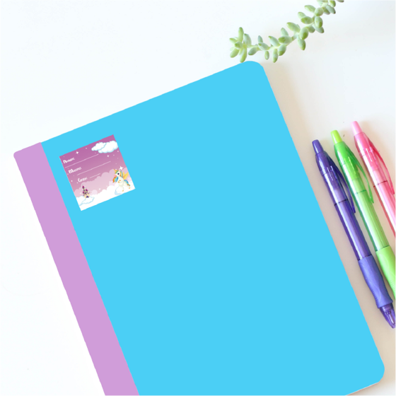 Foto de Etiquetas escolares | Unicornio 5x5cm