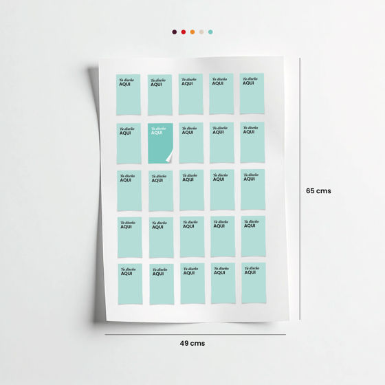  etiquetas rectangulares personalizadas en planilla tamaño grande