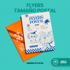 Flyer publicitario de 15 x 10 cm en tamaño postal, impresión personalizada, sube tu archivo