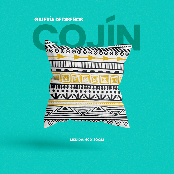 Cojín decorativo con impresión personalizada, selecciona diseño desde galería de estilos