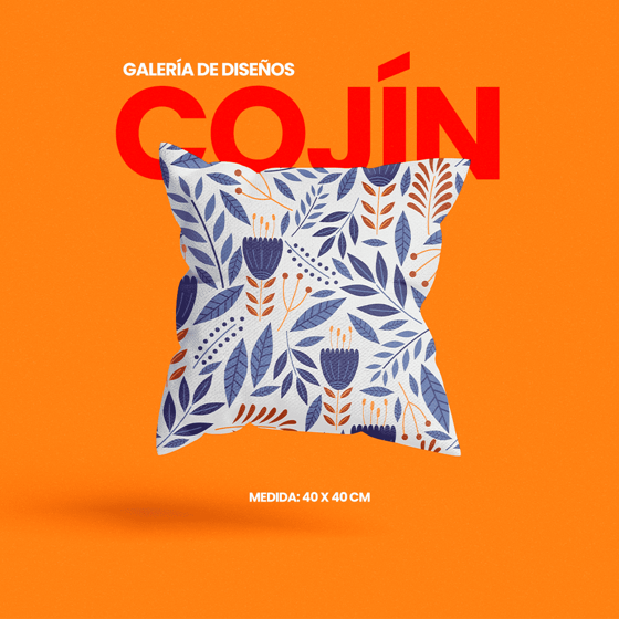 Cojín decorativo con impresión personalizada, selecciona diseño desde galería de estilos