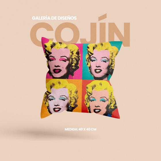 Cojín decorativo con impresión personalizada, selecciona diseño desde galería de estilos