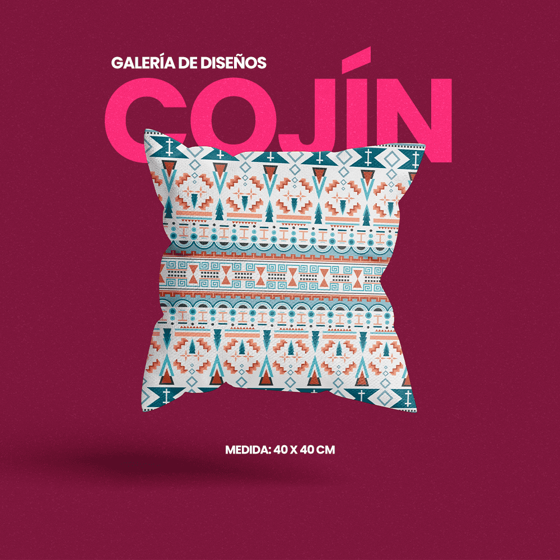 Cojín decorativo con impresión personalizada, selecciona diseño desde galería de estilos