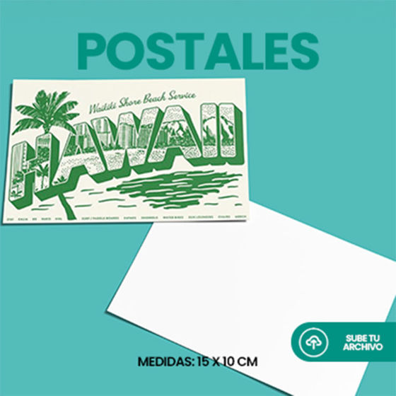 Flyer publicitario de 15 x 10 cm en tamaño postal, impresión personalizada, sube tu archivo